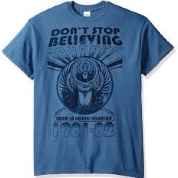 Blue Men's Journey Don't Stop Believing T-Shirt Size Medium👕💙👚🩵🎶🎼🎵🎸🎤 - Picture 1 of 1